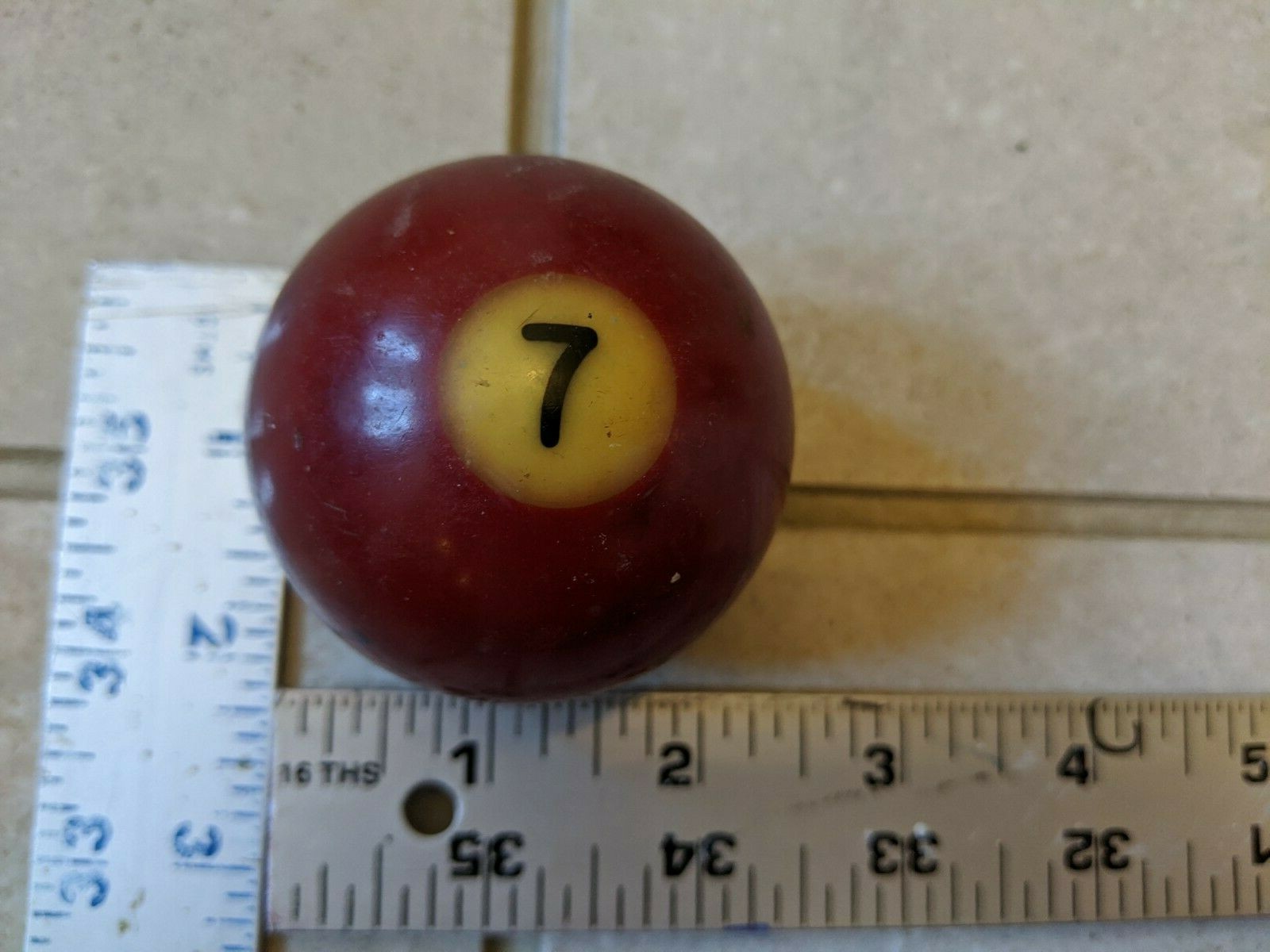 Pool/Billiard Ball_Vintage_approx 2 1/4" diameter_#12_burgundy_black numbers