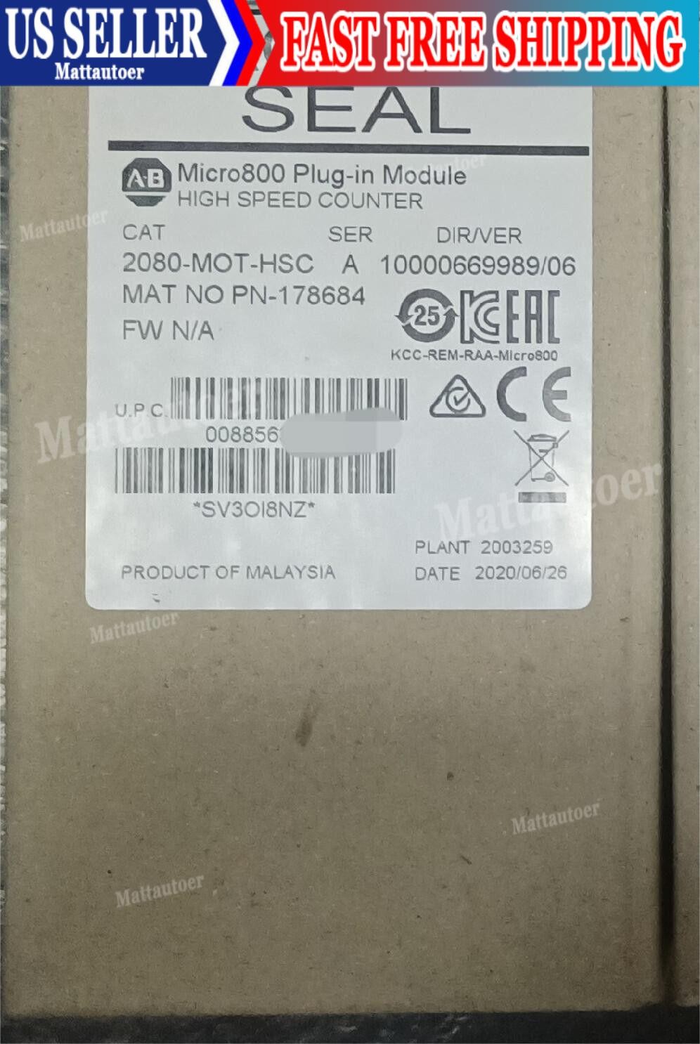 ALLEN-BRADLEY 2080-MOT-HSC MICRO800 PLUG-IN MODULE NEW IN BOX FAST SHIP