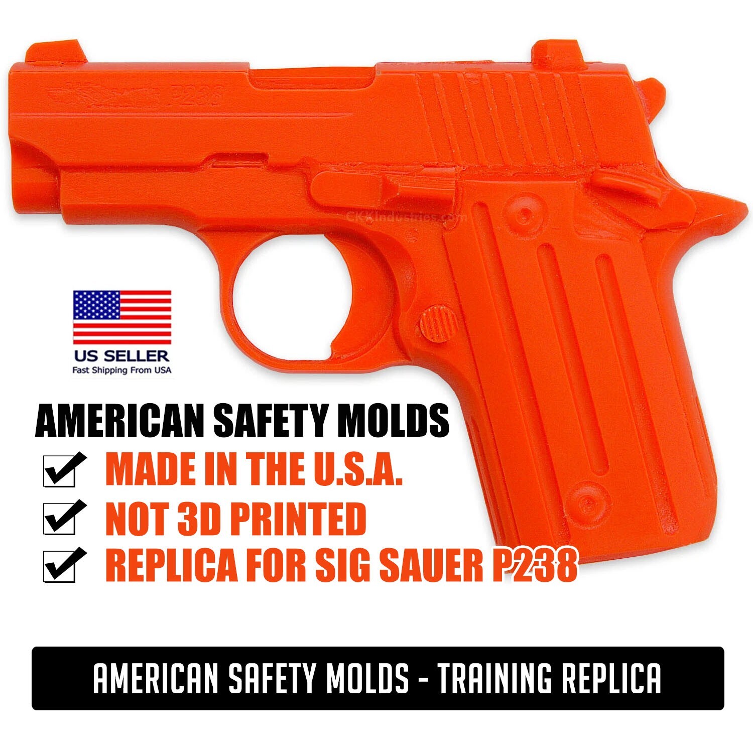 ASM Training Prop Compatible for Sig Sauer P238 - Not a Gun - Solid Resin