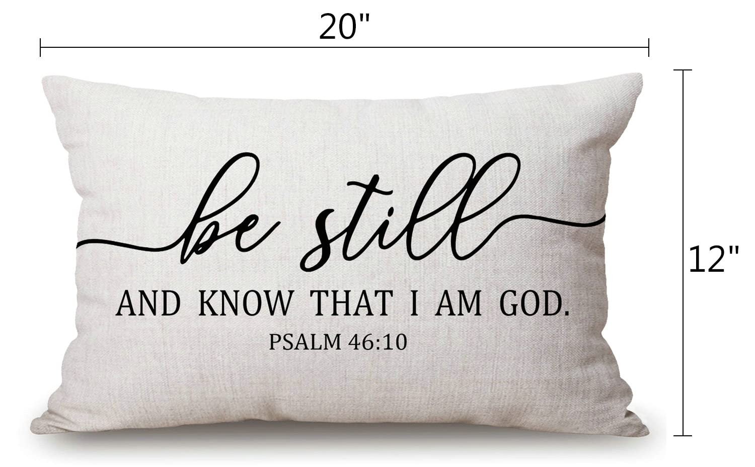 Be Still and Know That I Am God - Psalm 46:10 - Bible Verse Lumbar Throw Pillow