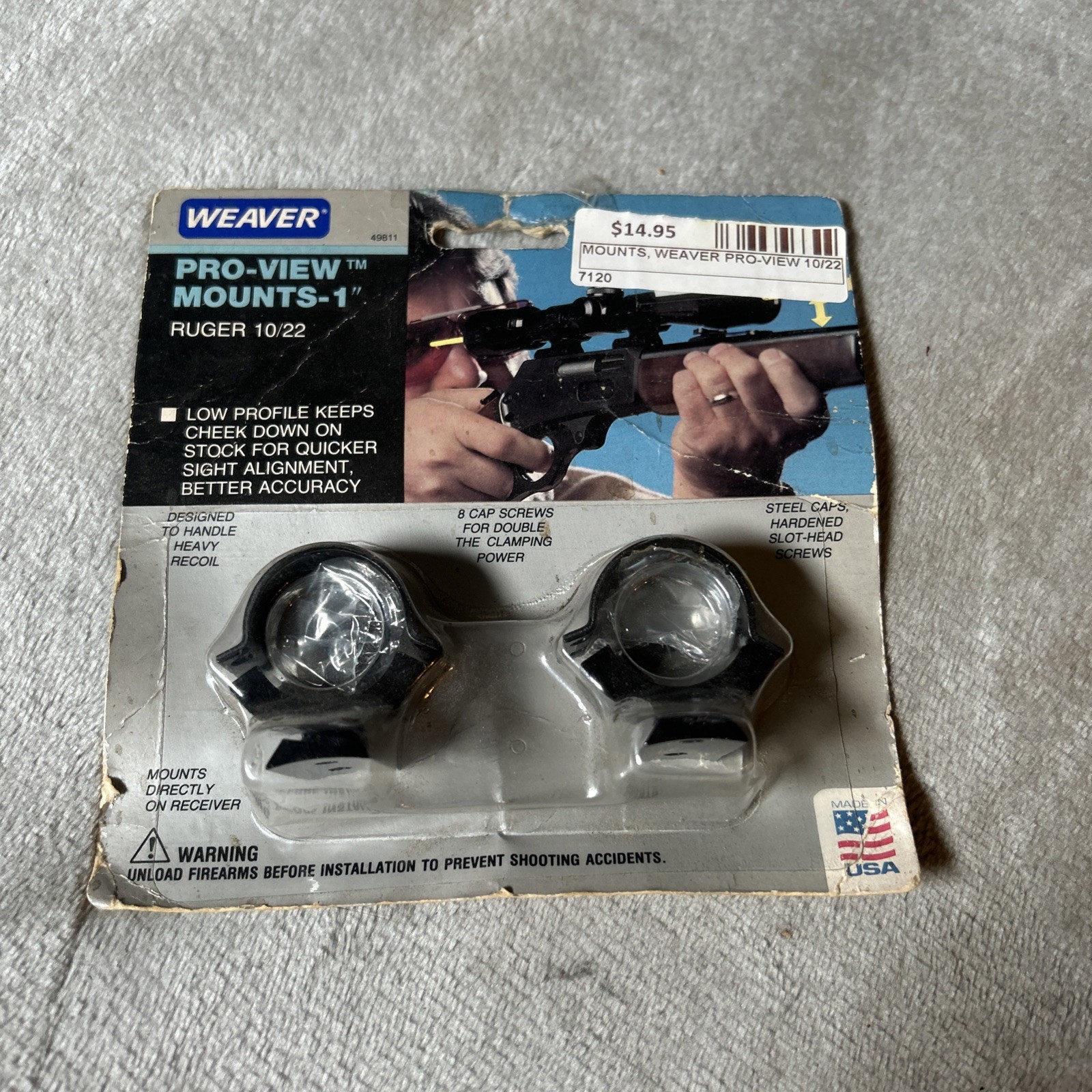 Weaver Pro-View Scope Mounts 1" Rings Ruger 10/22 Rifle Gun Parts