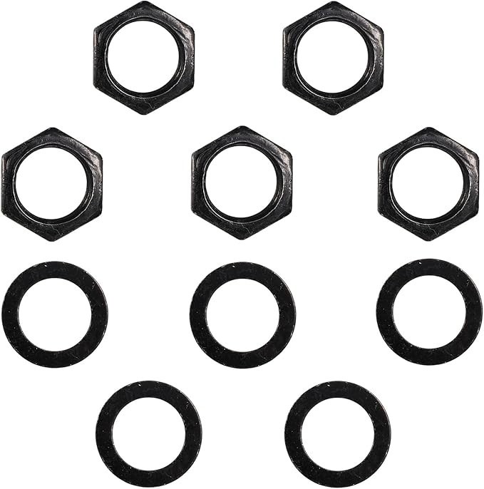 5 Set of Guitar Jack Nut and Washer, Alloy Thread 3/8" Input Output Jack Nut ...