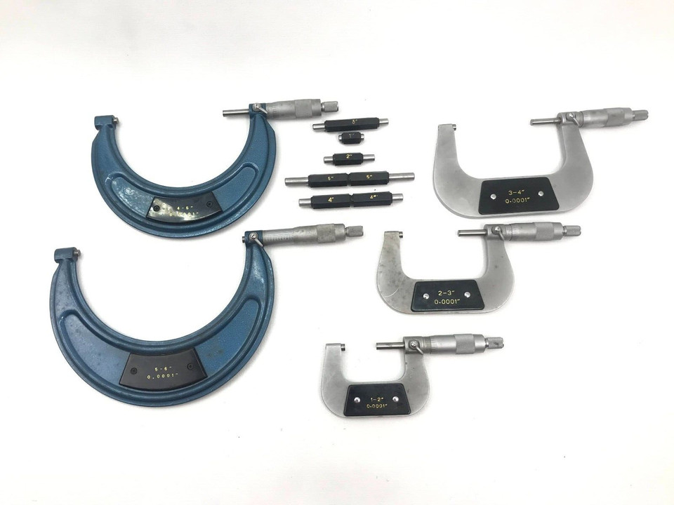 Outside Micrometer Set 1-2" to 5-6" Machinist Tool Set