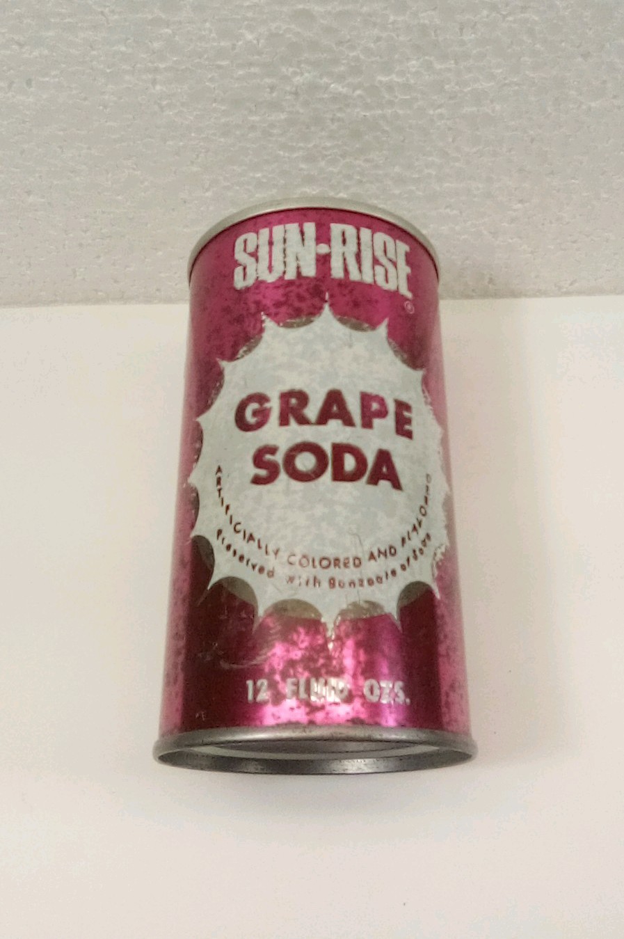 Vintage 70s Steel Pull Tab Soda Can/ Sun- Rise Grape
