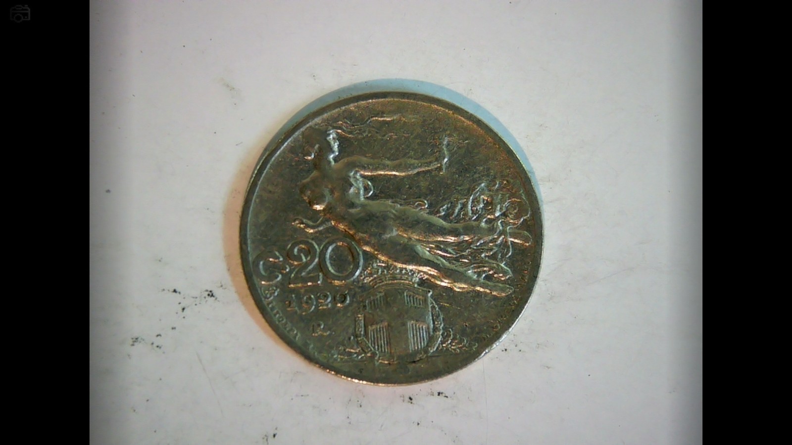 Italy 1920 20 Centesimi Liberty head (Italia turrita) / flying figure Coin