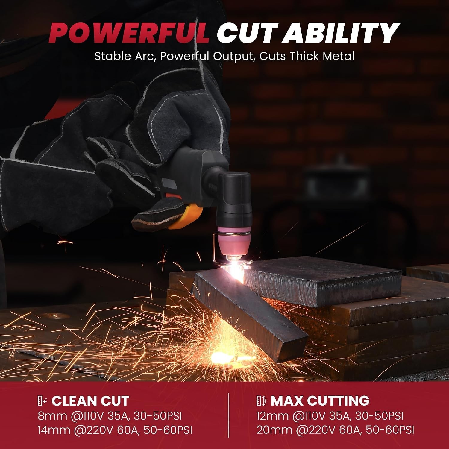 Plasma Cutter, [Pilot Arc][Large LED Display][Air Sensor] 60A Plasma Cutter M...