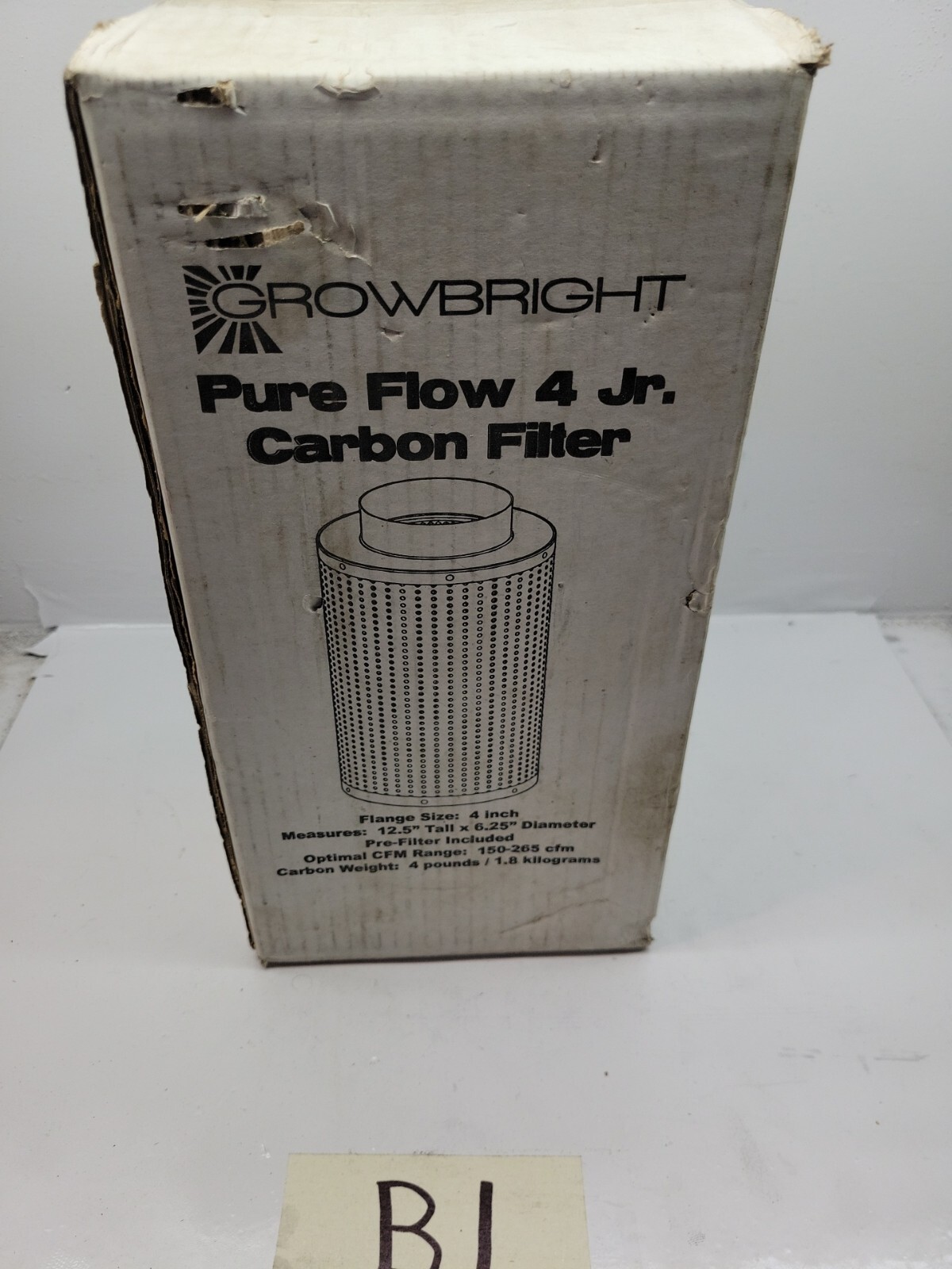 Growbright 4" x 12.5" Pure Flow 4 Jr. Carbon Filter 6.25" Diameter