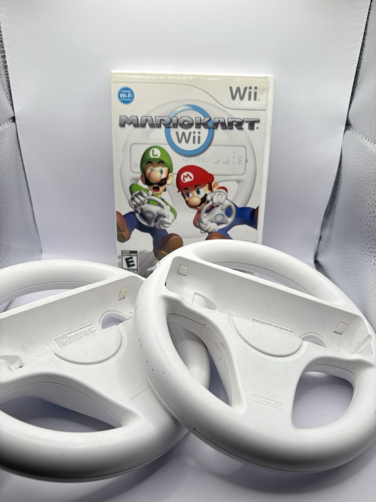 Nintendo Mario Kart Wii Racing Game NTSC-U/C (US/Canada) 2008 + 2 Wii Wheels