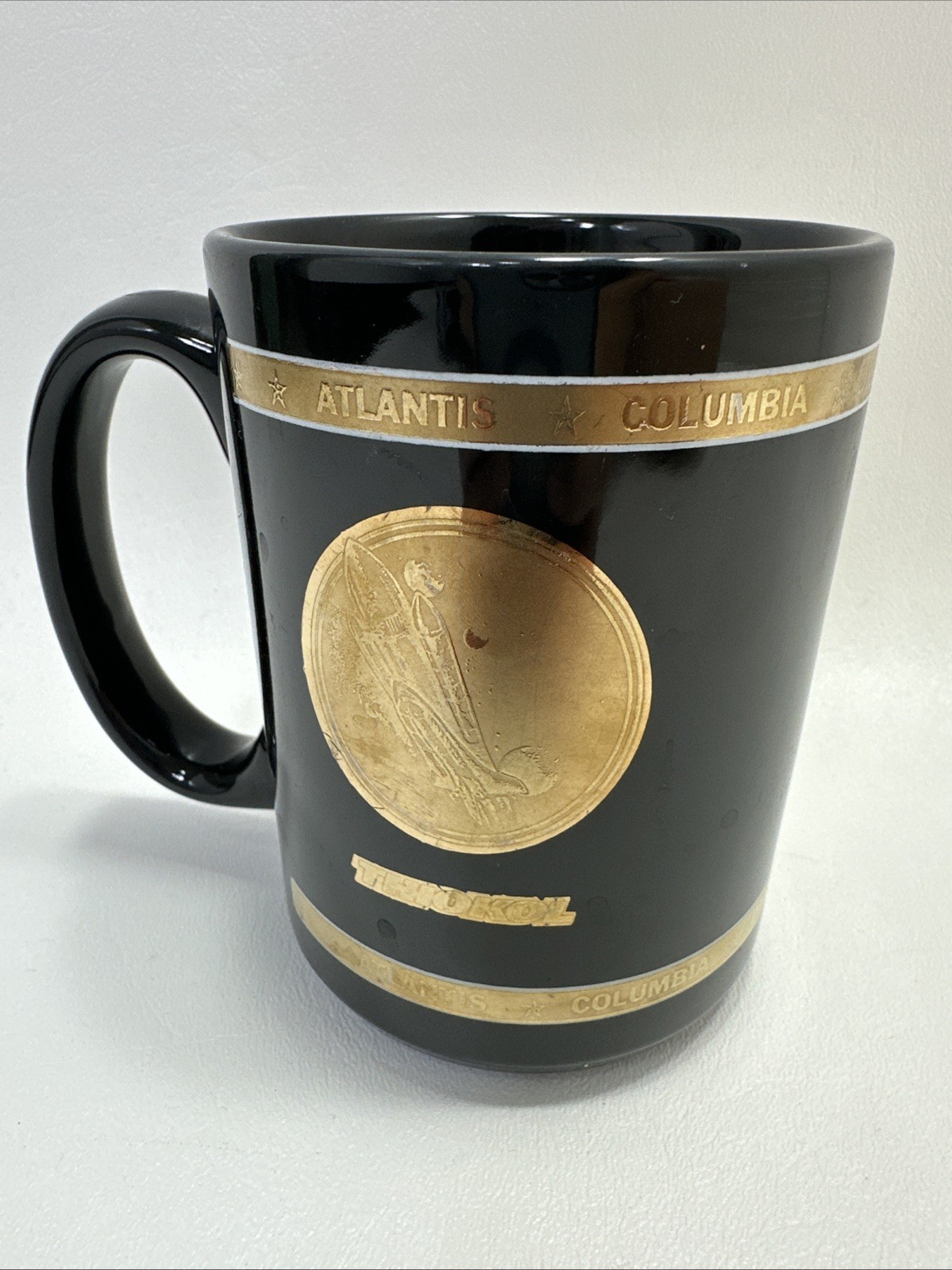Thiokol Corp. Space Operations Space Shuttle Mug - 22K Gold Silkscreen Ceramic