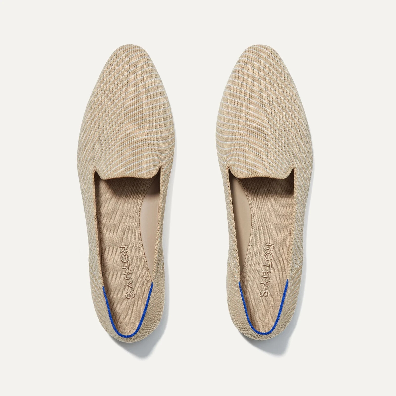 NEW ROTHYS The Almond Loafer in Chai Twill CASUAL SHOES SLIP ON BEIGE SIZE 9