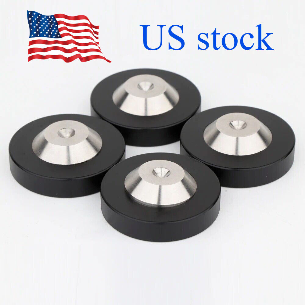 4PCS 39x13mm Stainless Graphite Speaker Isolation Spike Feet Mat Floor Base Pad