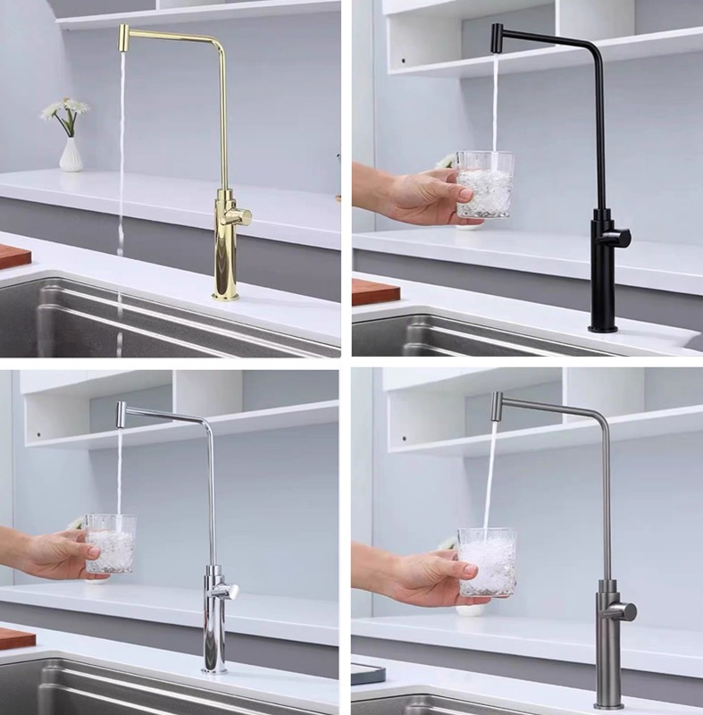 Brass Drinking Single Cold Water Tap Tall Kitchen Sink Faucet Single Function