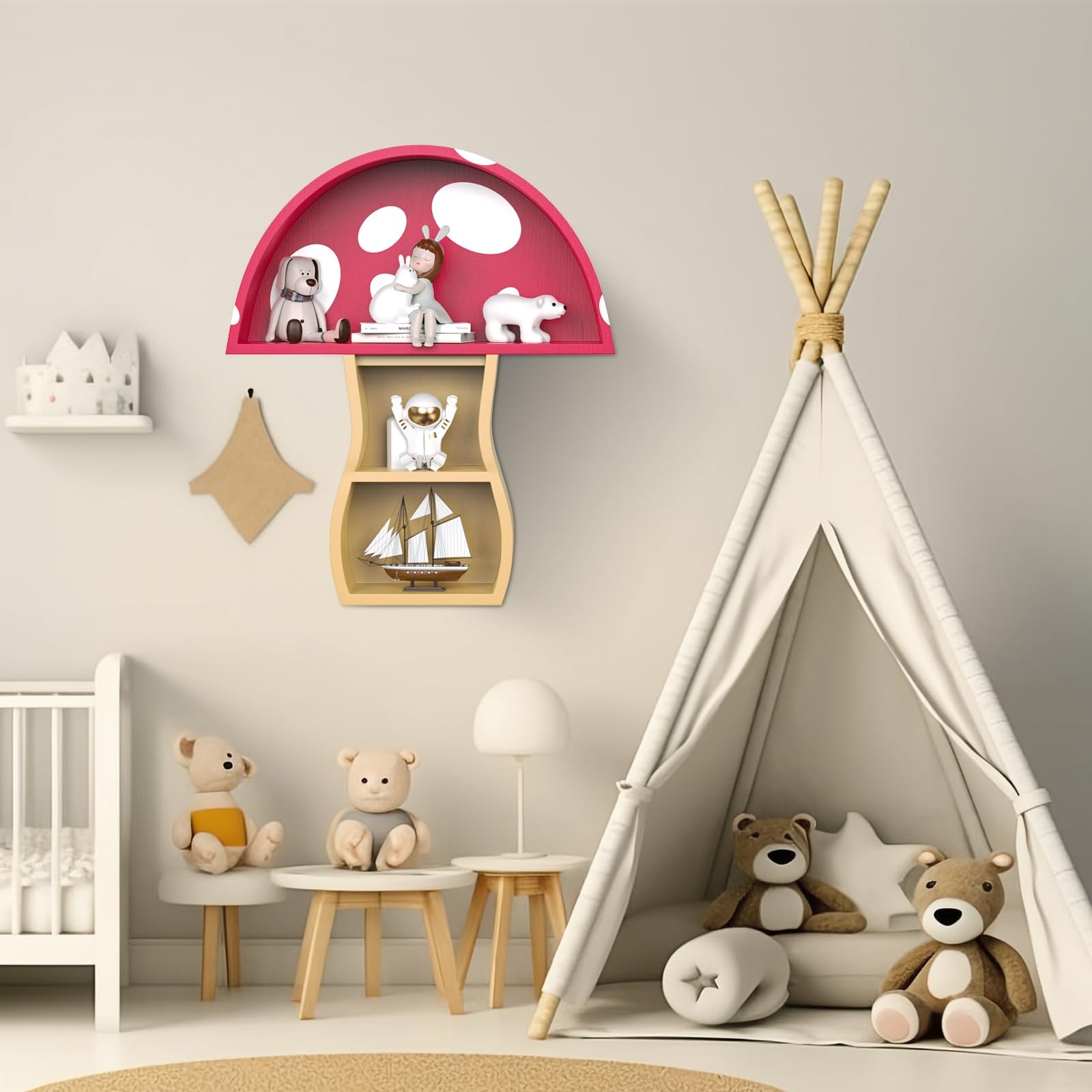 Floating Wooden Shelf, Bathroom Shelves,Decor,Wall Shelves for Nursery Living...