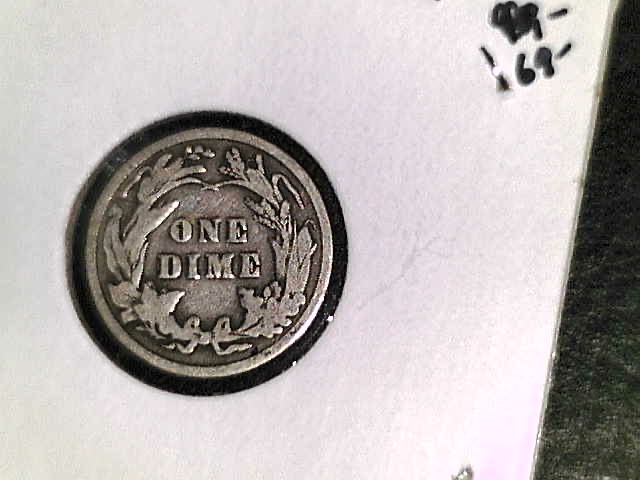1907 Repunched Date Barber Dime