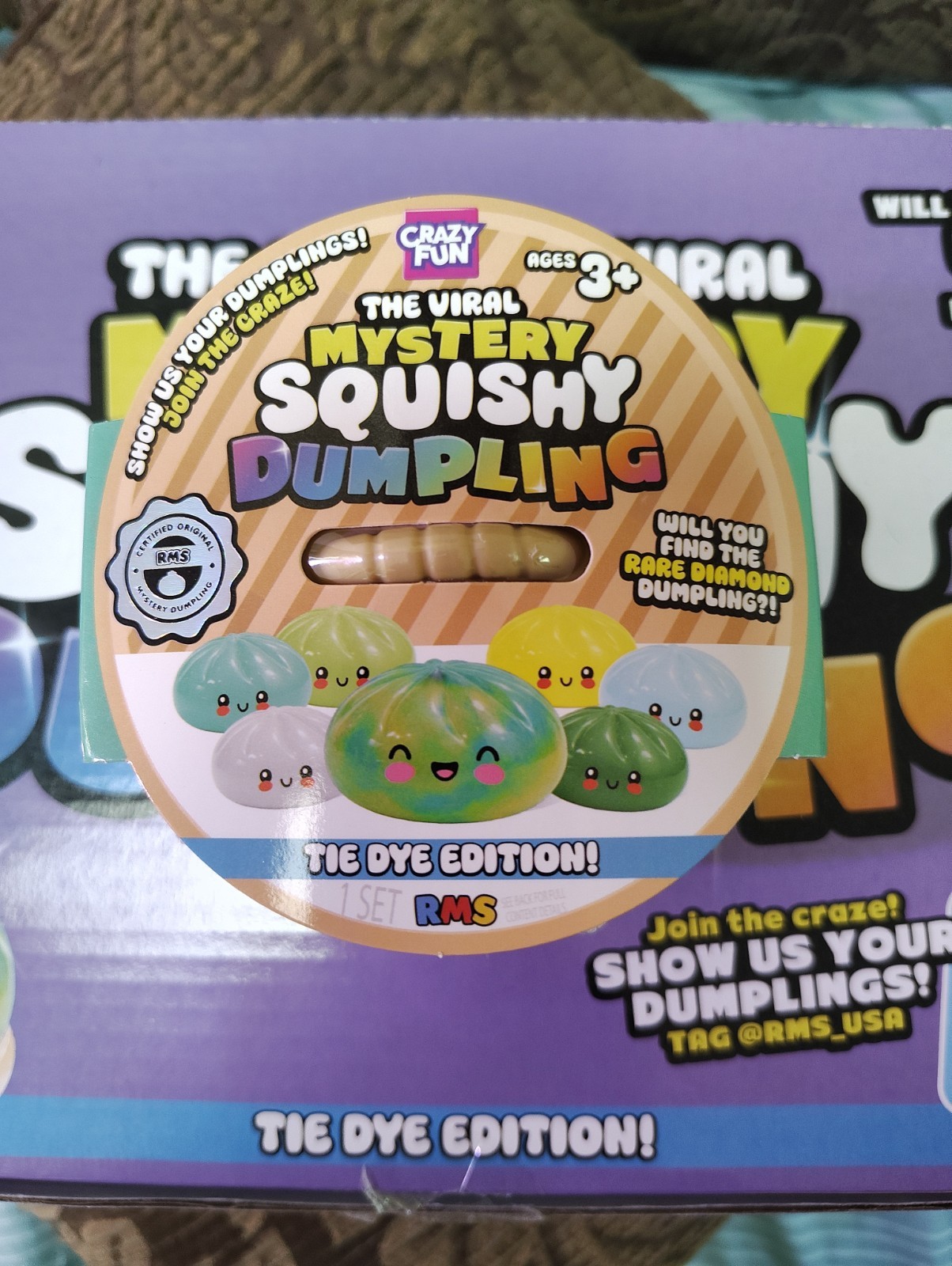 Crazy Fun Viral Mystery Squishy Dumpling Tie Dye Ed. Case Of 12 Rare Diamond ? *