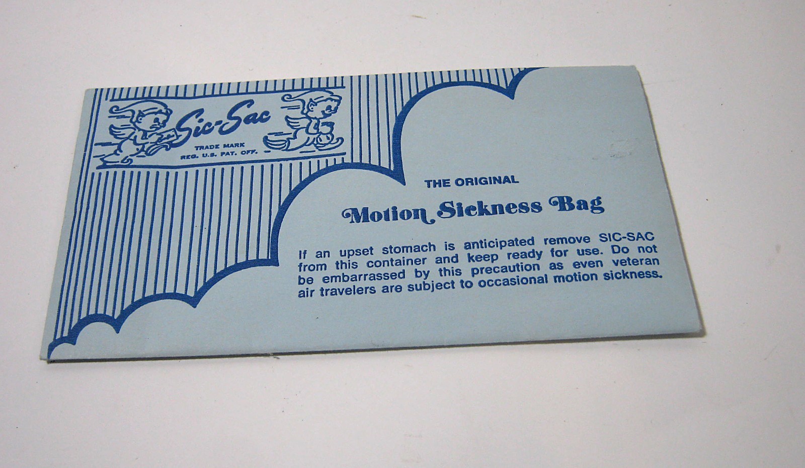 Vintage Sic-Sac Original Motion Sickness Bag - Never Used