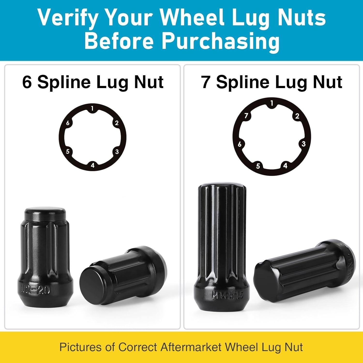2 Piece 6 & 7 Spline Lug Nut Key Socket Wheel Lock Removal Tool Kit