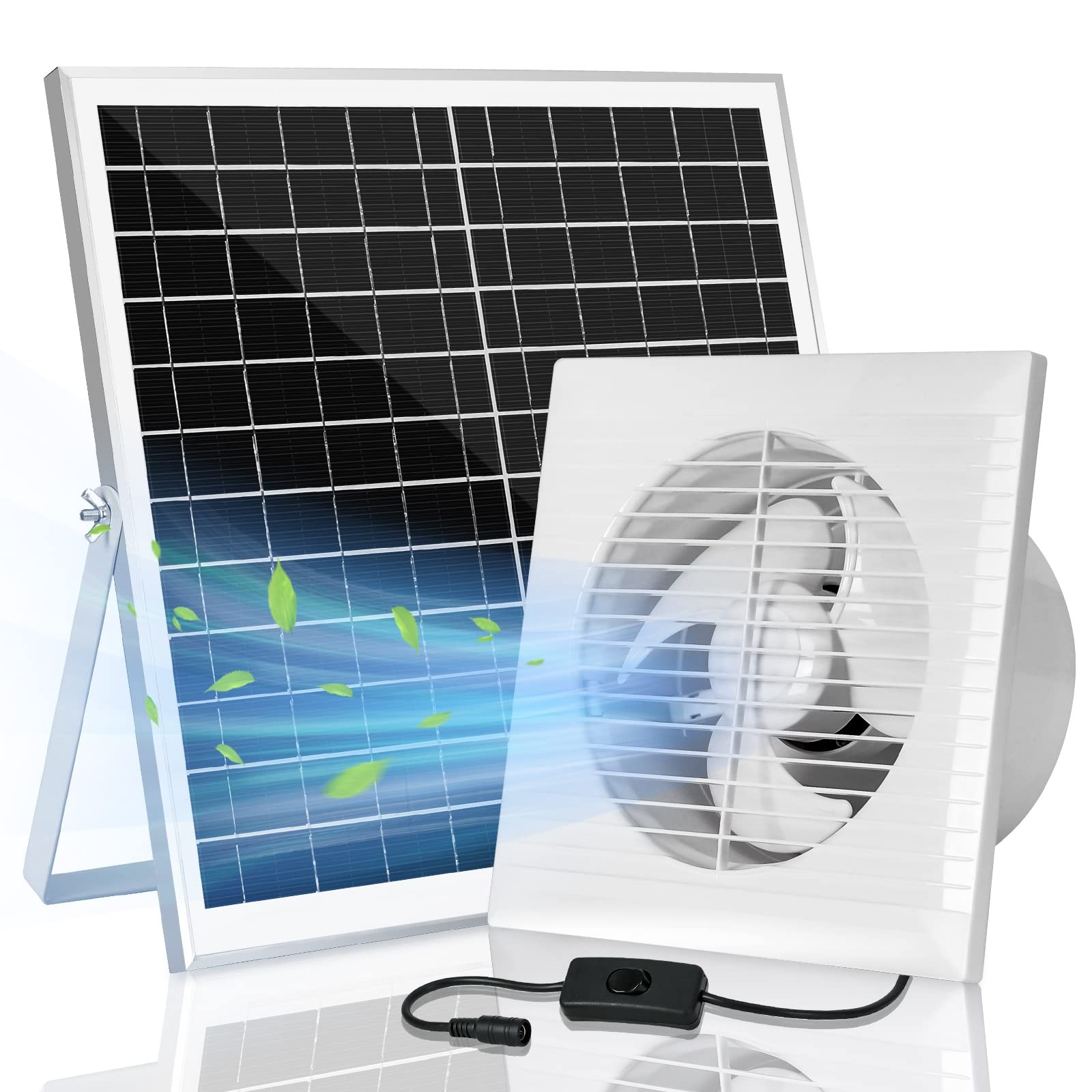 Solar Powered Exhaust Fan 25W Solar Panel 8" Ventilation Vent Fan for