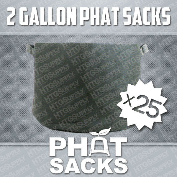 (25) 2 GALLON FABRIC GROW POTS PRUNE SMART DIRT CONTAINER REUSABLE 8" x 7" BAGS