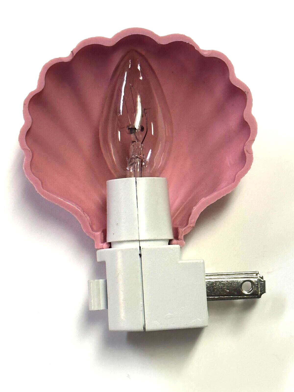 Pink Night Lights On Off Switch Shell Shape Light Nite Wall Plug Home Safety