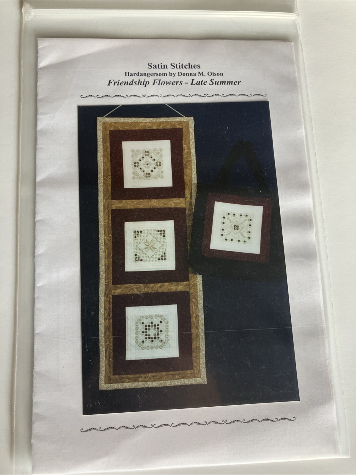 VTG Satin Stitches #944 Friendship Flowers Late Summer Sewing Quilting Pattern
