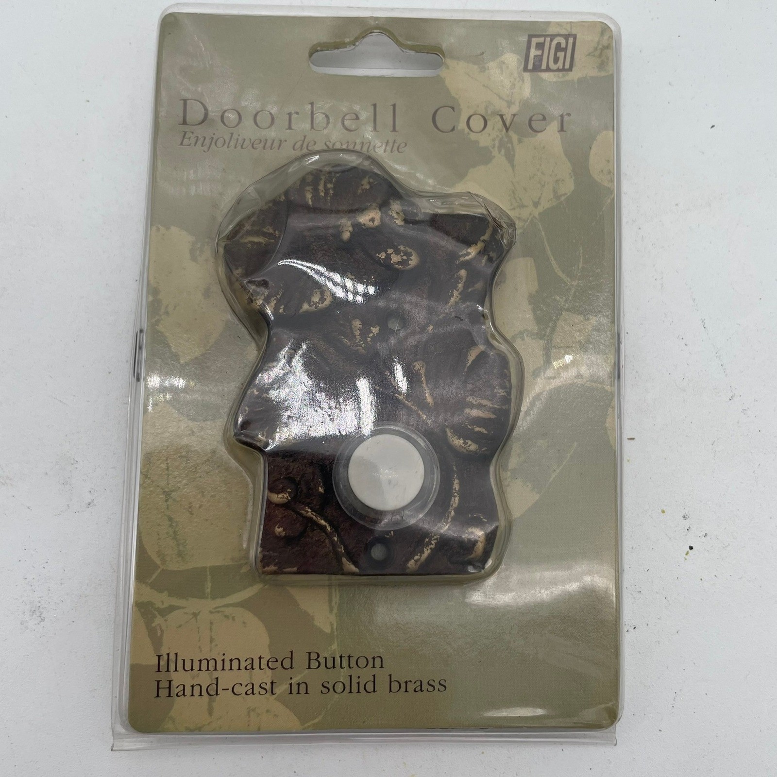 FIGI flower Doorbell Cover Antique Bronze Illuminated Button Solid Brass New