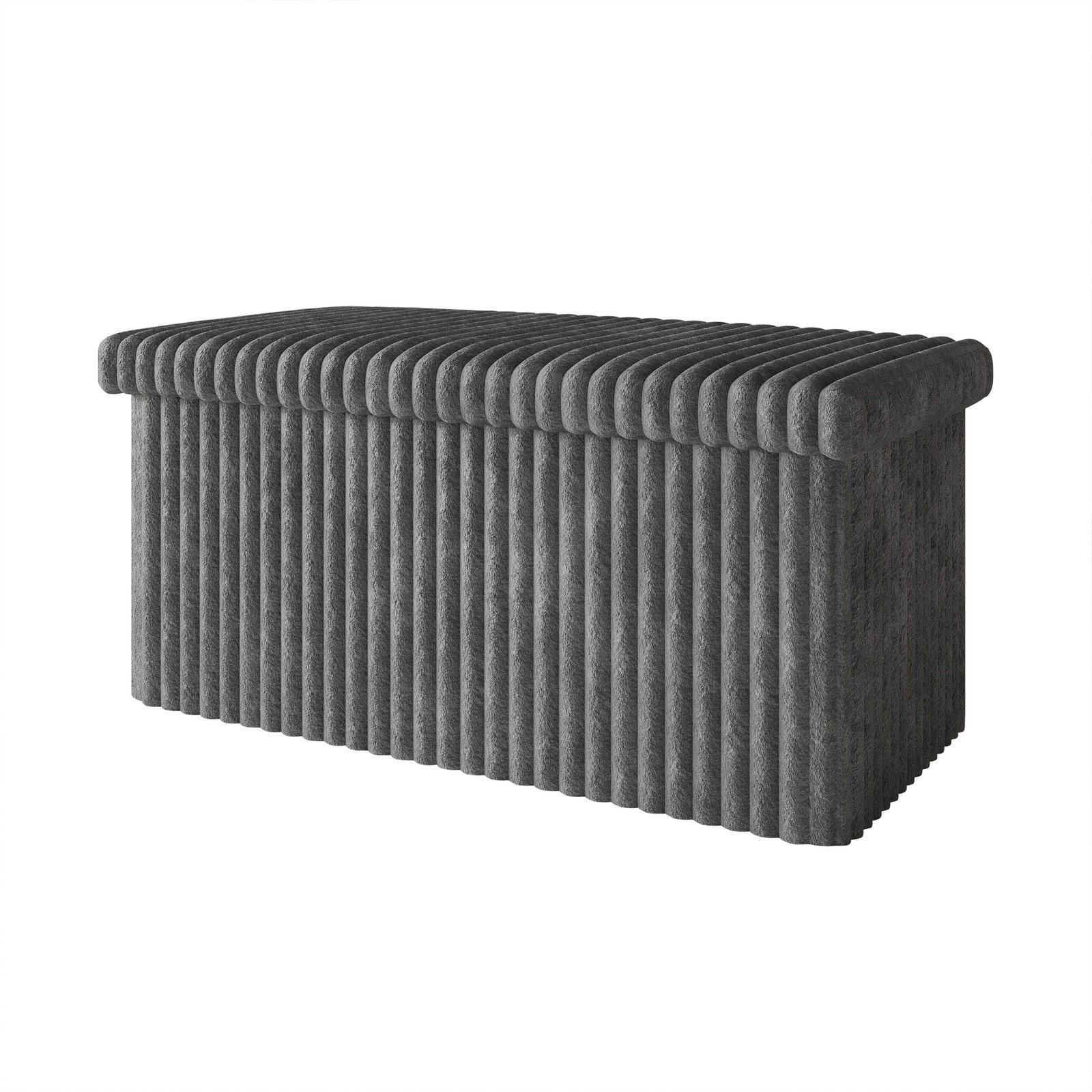 Florence Upholstered Folding Storage Bench W/ Foam Filled Seat Multi-Purpose