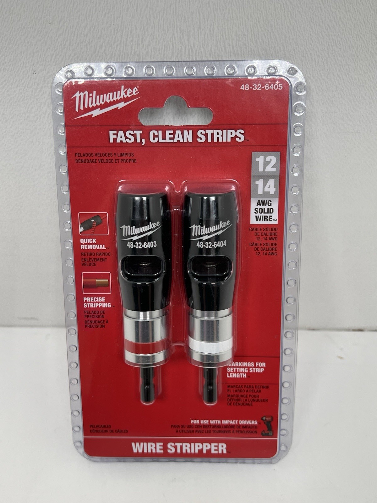 Milwaukee 48-32-6405 2-Piece Solid AWG Wire Stripper Set (12 & 14 AWG)