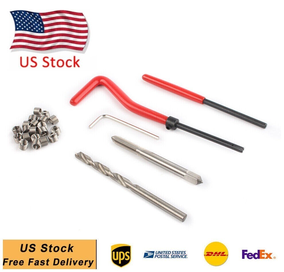 Metric Thread Repair Tool Insert Kit M5 M6 M8 M10 M12 M14 Helicoil Car Coil US