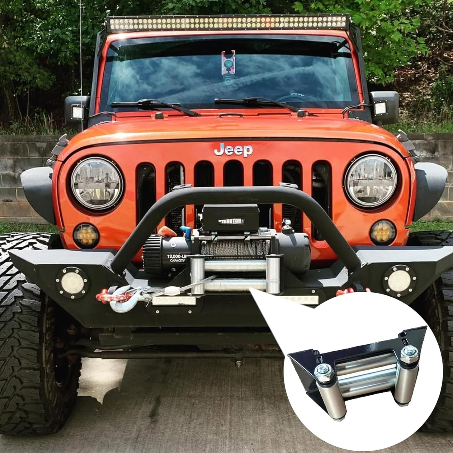 4-7/8" Winch Roller Fairlead ATV UTV Winches 4500Lbs Wire Cable Mount Accessory