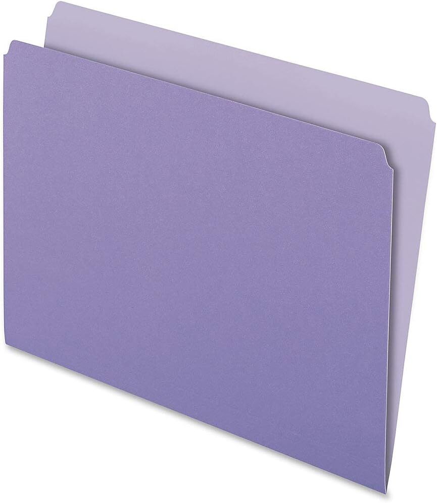 Pendaflex Two-Tone Color File Folders, Letter Size, Lavender, Lavender