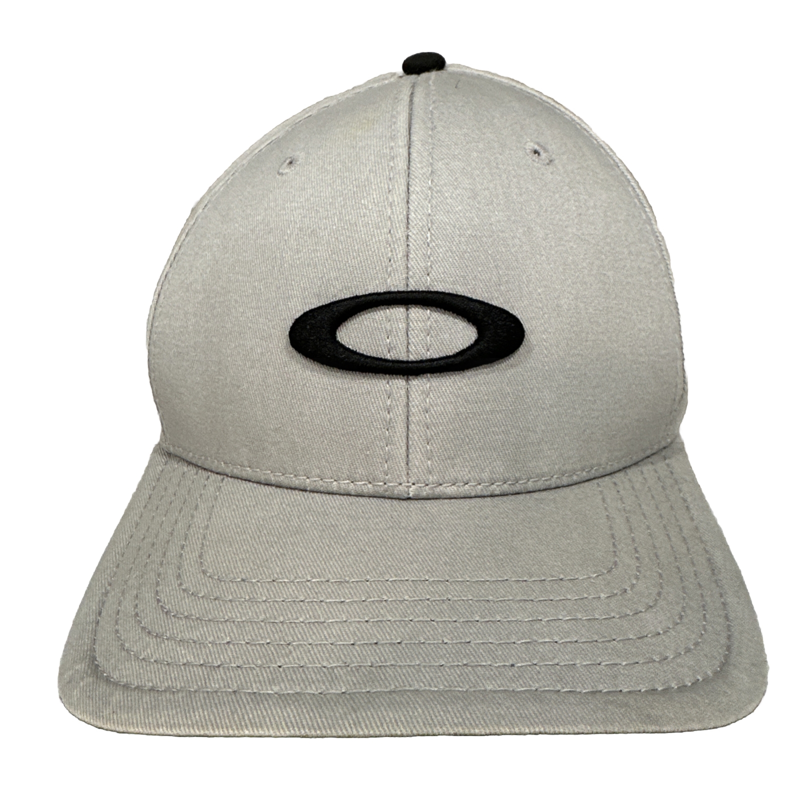 Oakley Hat Cap Black Logo on Gray Hat Snapback Oakley Brand EUC