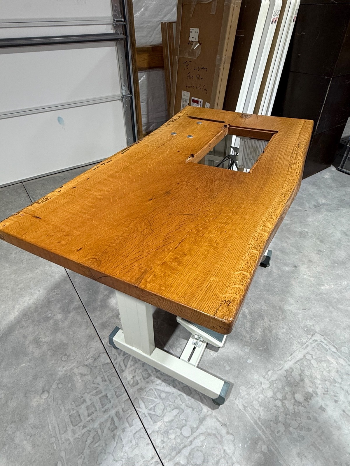 Cornely A or B chain stitch Table Custom Solid Oak Top with servo motor and legs
