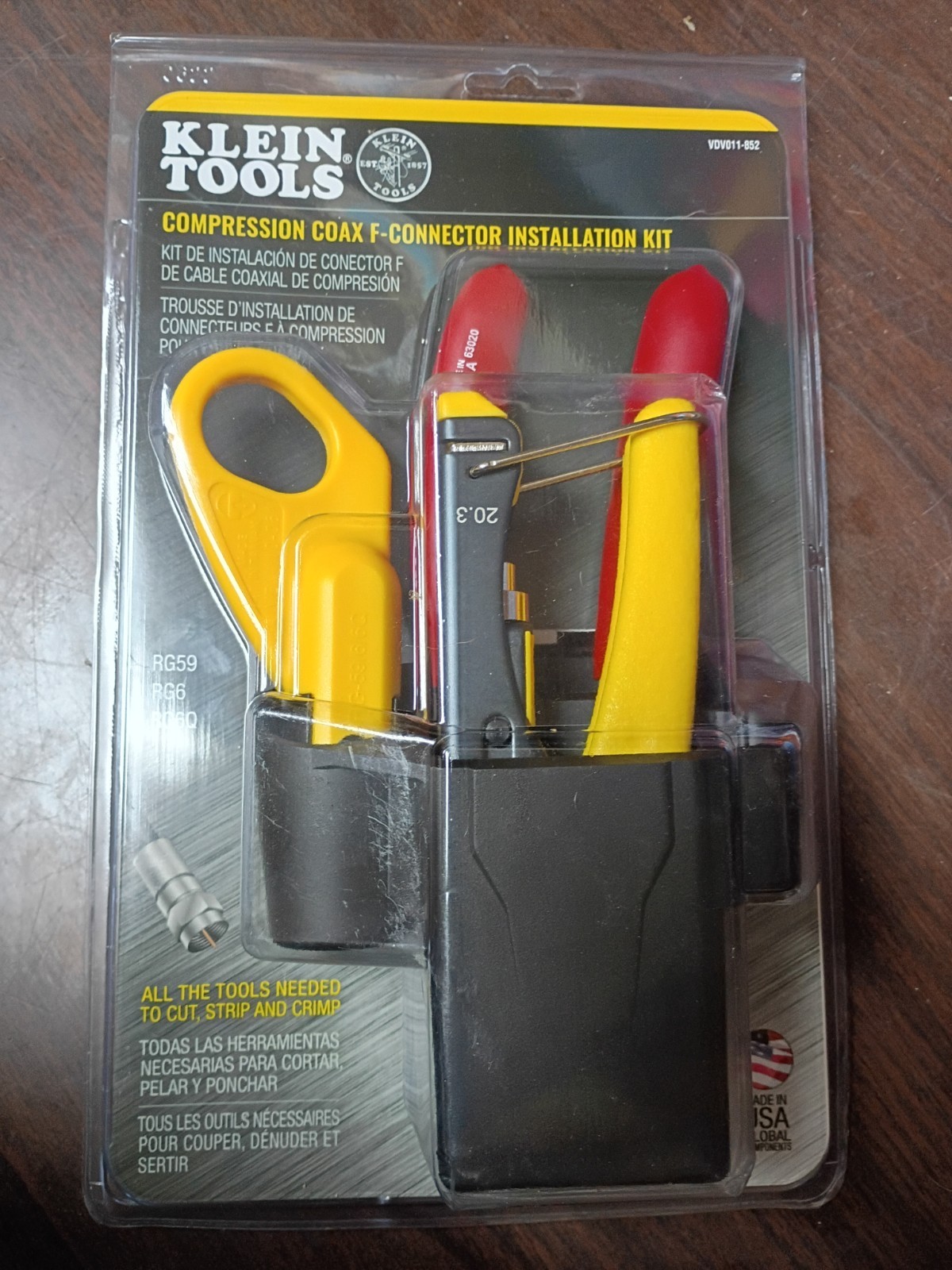 KLEIN TOOLS VDV011-852 COAX CABLE INSTALLATION KIT WITH HIP POUCH NEW