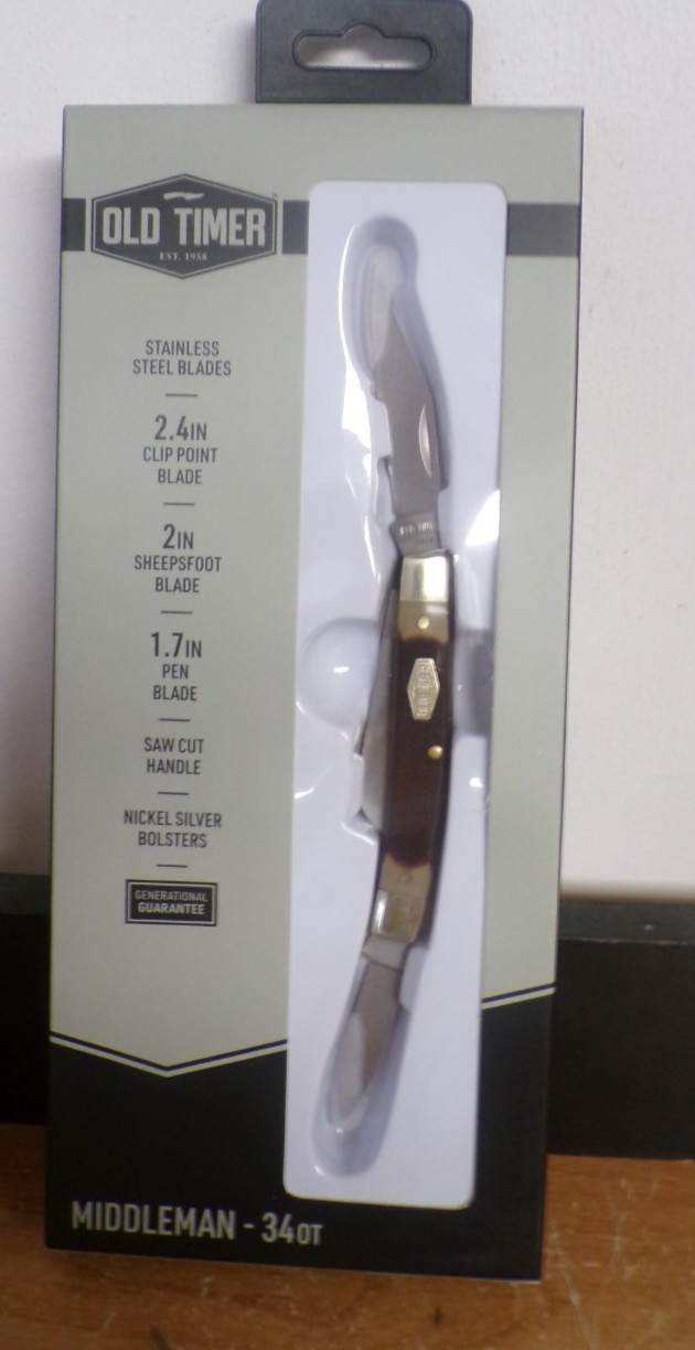 NEW OLD TIMER MIDDLEMAN SCH34OT LITHO 1181011 VER .002 3.3" FOLDING POCKET KNIFE