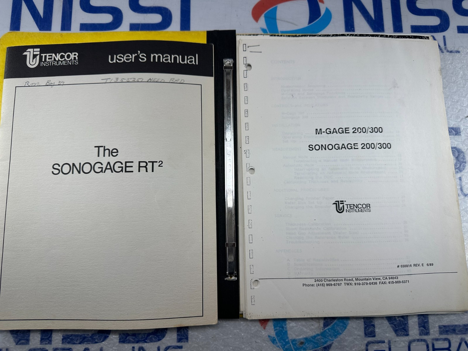 Manual for Tencor M-Gage 200/300, Sonogage 200/300
