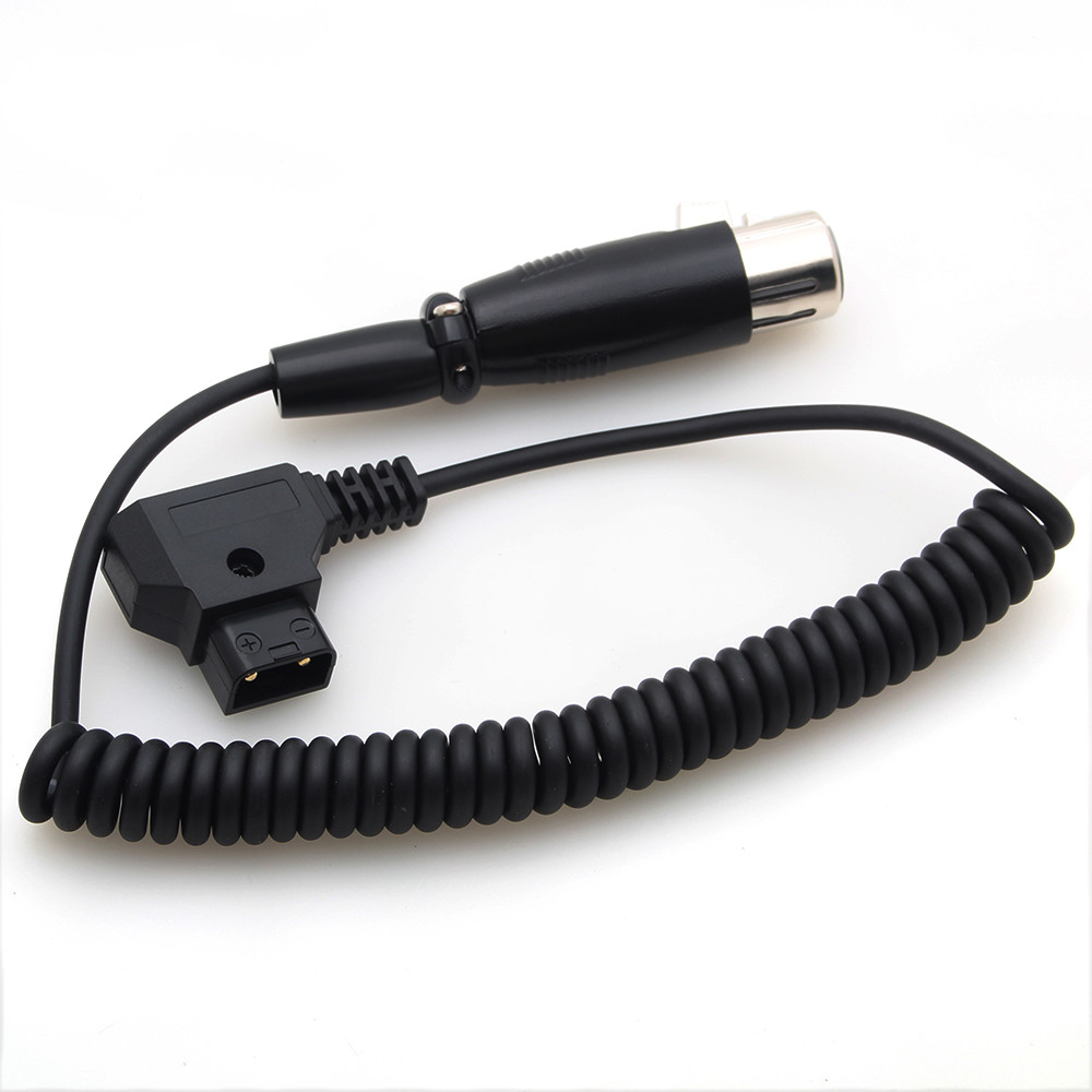 D-TAP to XLR 4 Pin Female Power Coiled Extension Cable for LCD Monitor