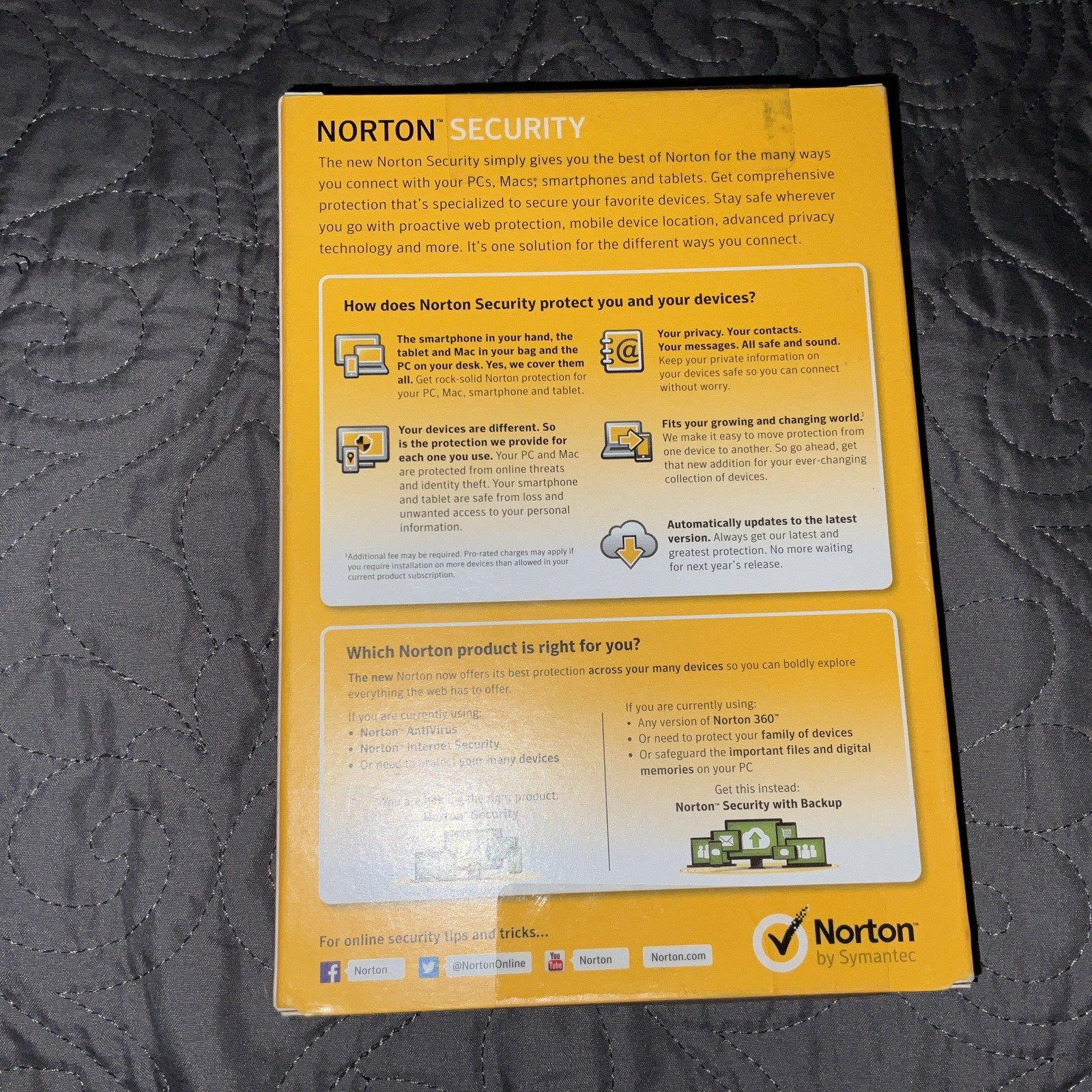 Norton by Symantec SECURITY for PC, Mac, smartphone or tablet (SEALED)