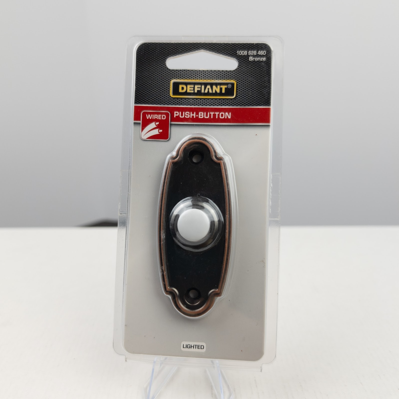 Defiant Wired LED Illuminated Push Button Doorbell Bronze 18000022