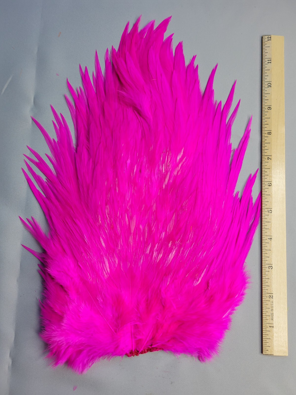 Lot 305, Dyed Hot Pink  X-Large India Rooster Streamer Saddle Feathers