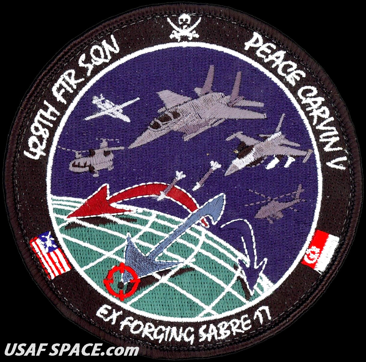 USAF 428th FIGHTER SQ -EX FORGING SABRE 2017- Mountain Home AFB - ORIGINAL PATCH