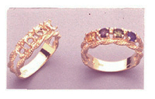 (4) 3.5mm Round Silver Mother's Pre-Notched Ring Setting Size 5, 6, 7 & 8