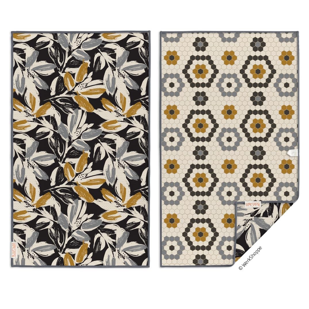 WerkShoppe Leaf Tiles Microfiber Towel