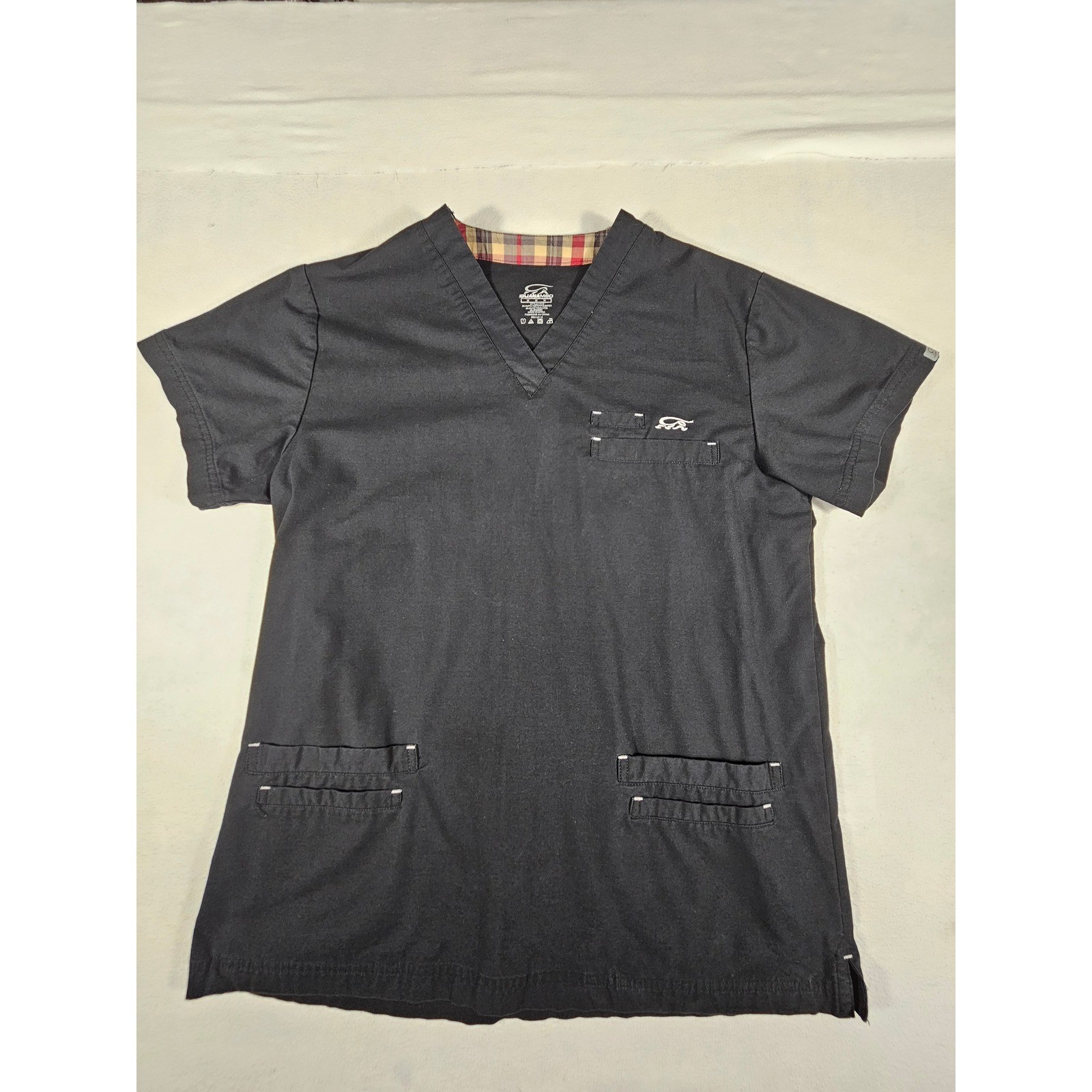 IguanaMed Style 7400 Mens Black V-Neck Scrub Top Medical Workwear Size Medium