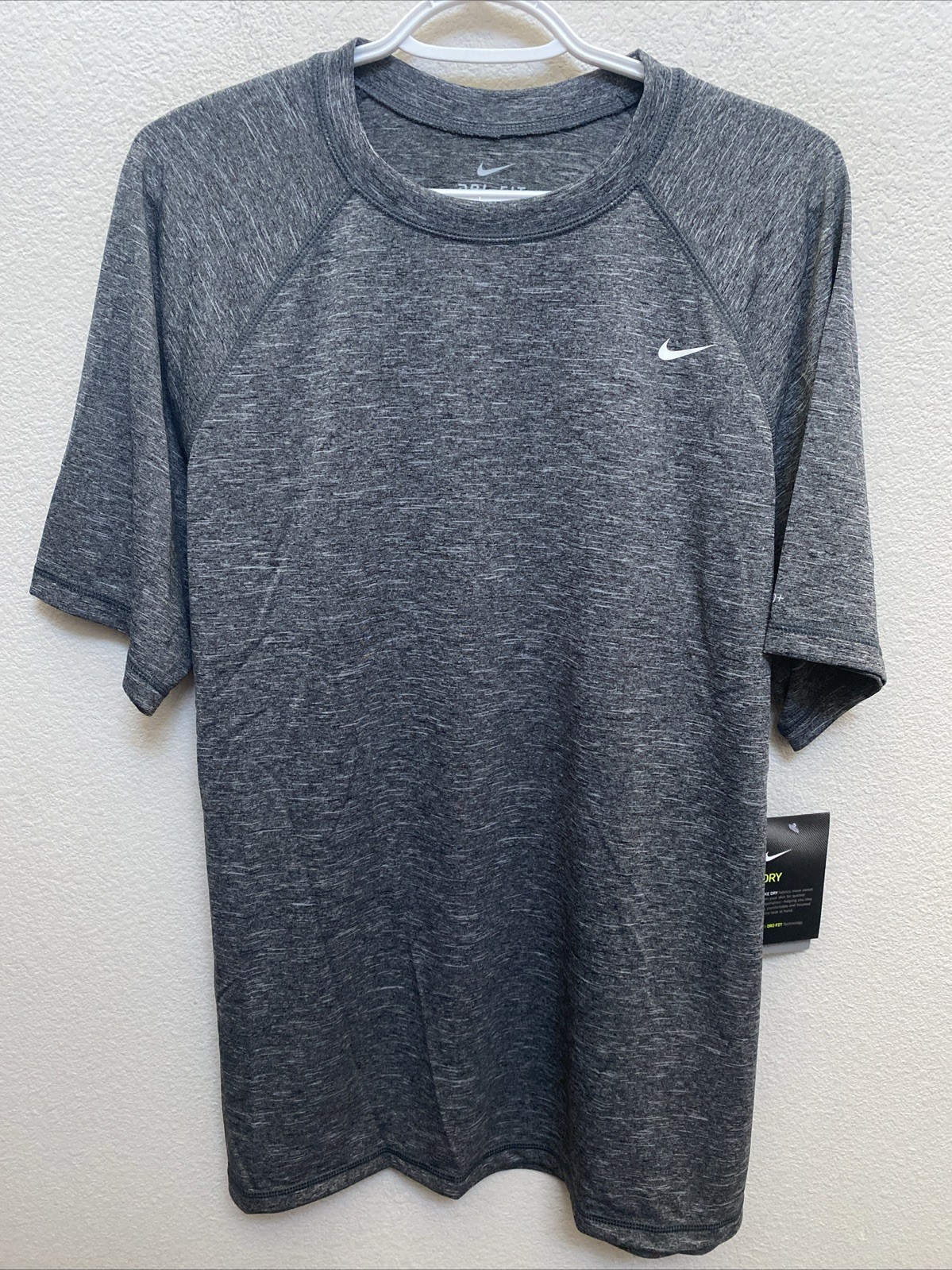 NEW Men's Nike Swim T-Shirt Gray UPF40+ Dri-Fit Short Sleeve NWT $38 XL