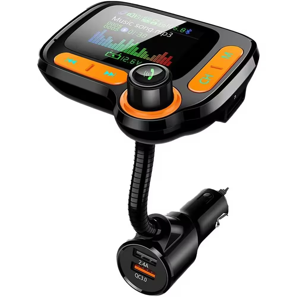 Bluetooth FM Transmitter Car Adapter Wireless Handsfree Call MP3 Music 1.8 Color