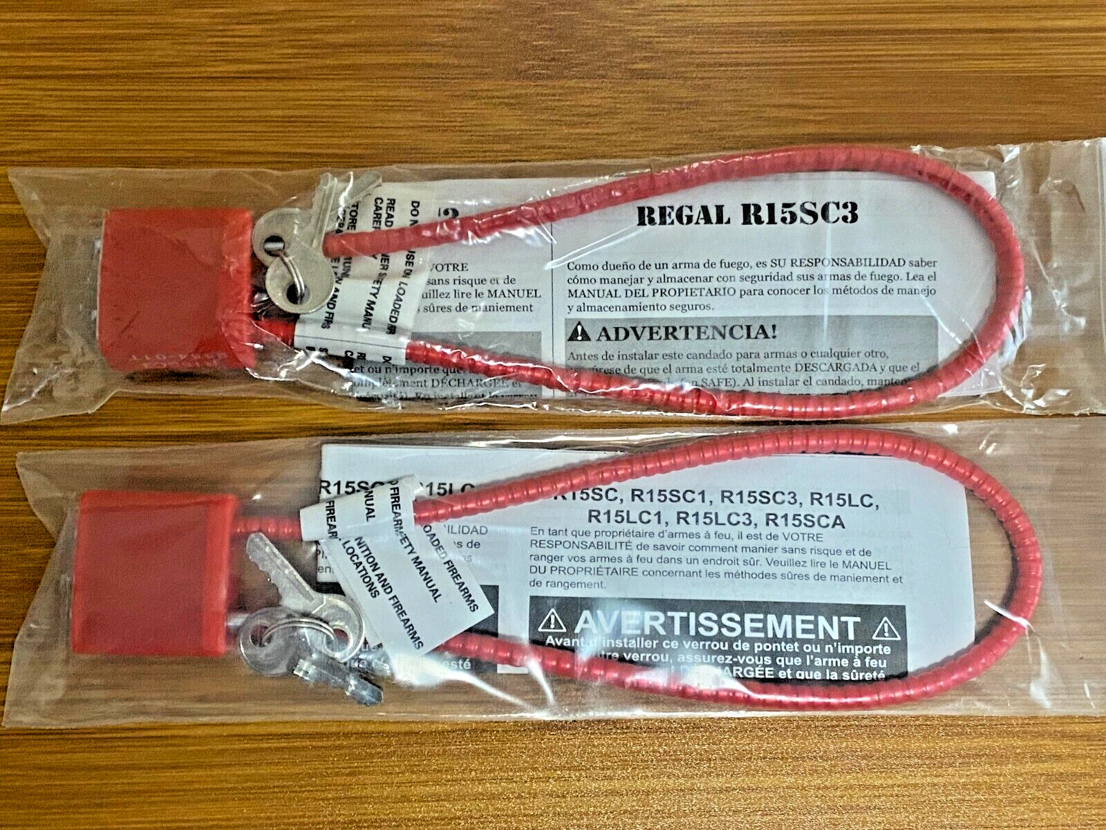 TWO RED Cable Gun Lock Pistol Shotgun Rifle Child Safety**FREE SHIPPING