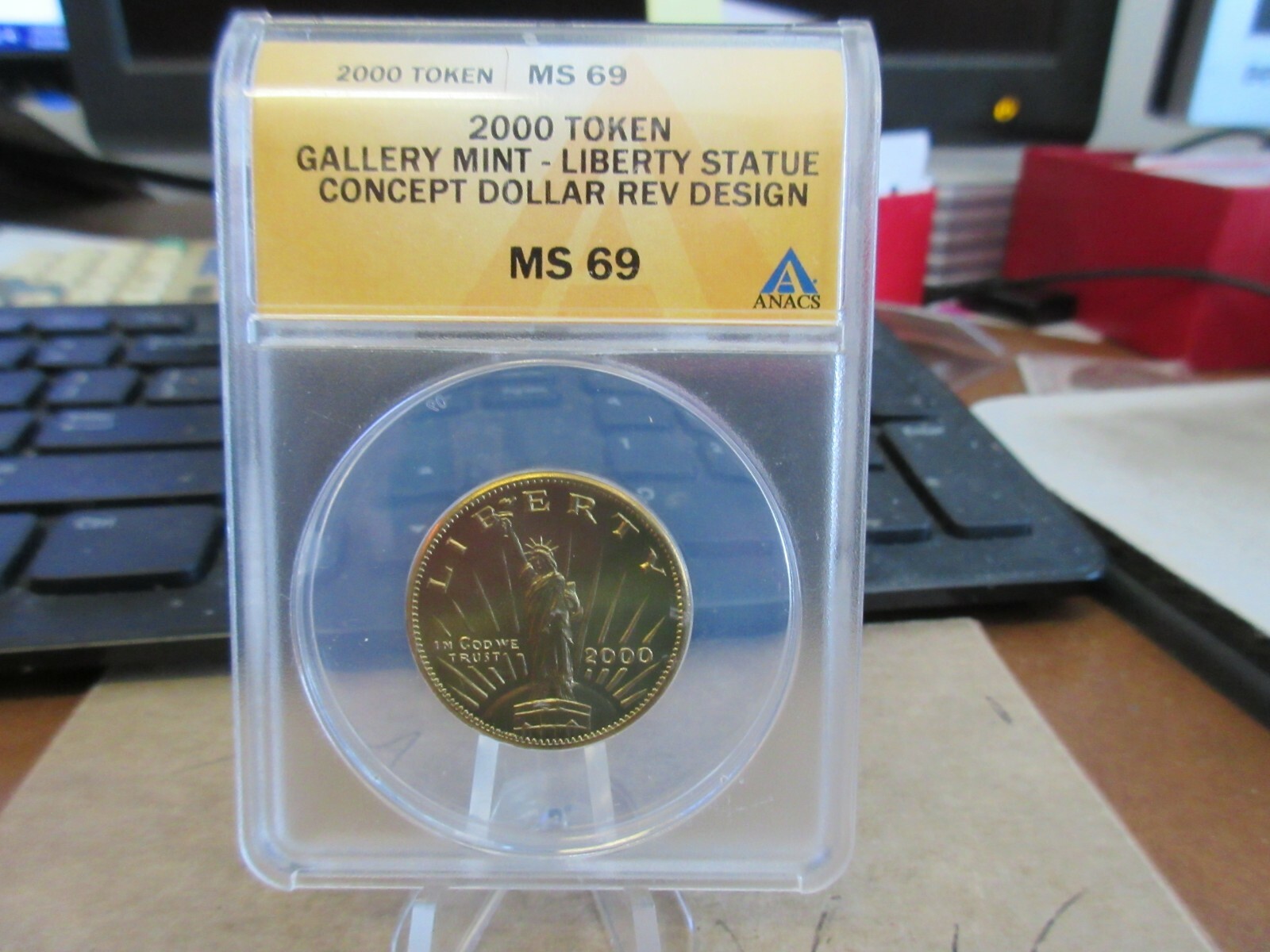 2000 Gallery Mint Prototype Dollar Statue of Liberty / One Concept ANACS MS 69