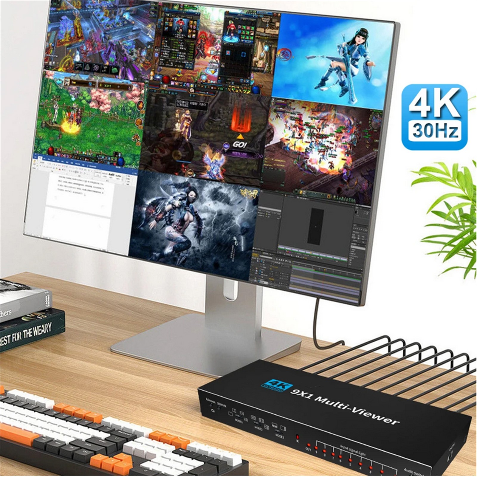 4K30hz 9x1 HDMI-Compatible Multiviewer 1080P Screen Multi Viewer Seamless Switch