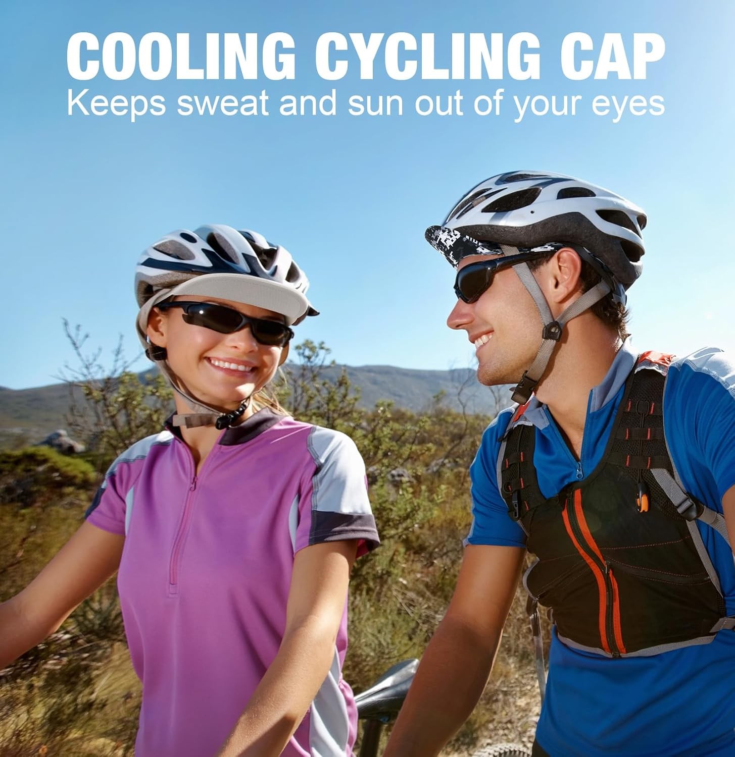 Cycling Skull Cap With Sun Visor Under Helmet Liner